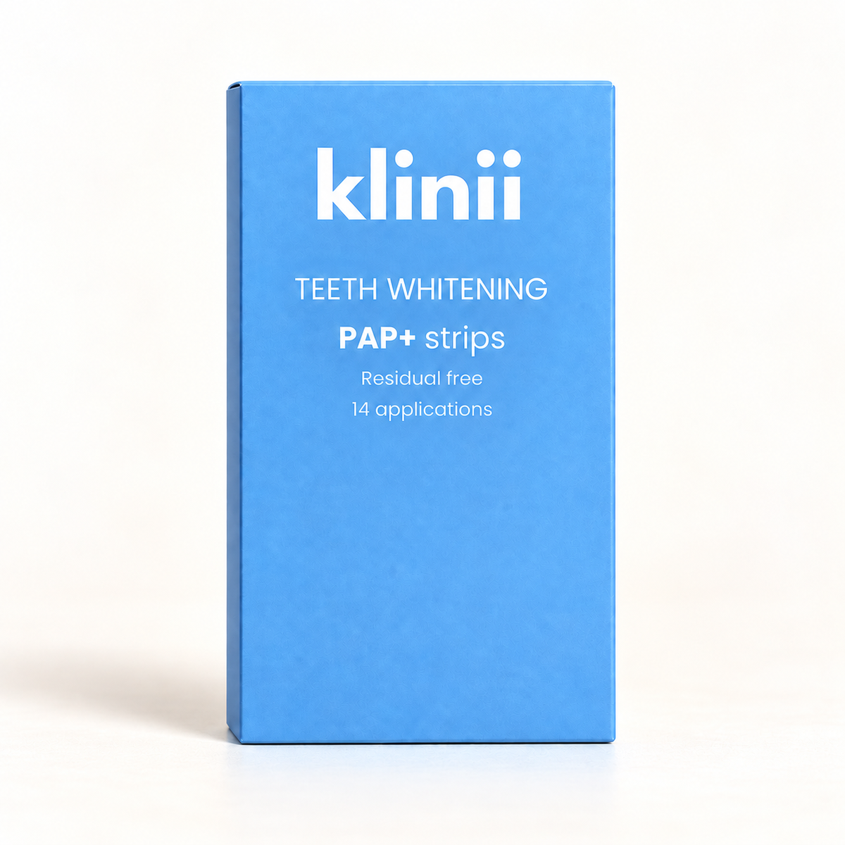 PAP+ peroxide-free whitening strips by Klinii